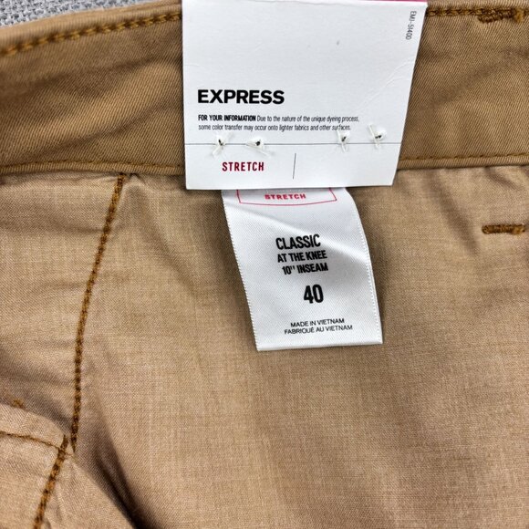 Mens Express Classic Fit Stretch Cargo Shorts 10" Inseam Size 40 Tan - Picture 9 of 12